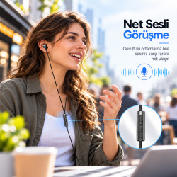 Woyax Mikrofonlu Kablolu Kulak İçi Type-C Kulaklık Silikonlu Mıknatıslı Güçlü Bass iPhone Android Telefon Tablet Laptop Uyumlu