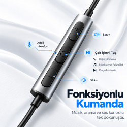 Woyax Mikrofonlu Kablolu Kulak İçi Type-C Kulaklık Mıknatıslı Güçlü Bass iPhone Android Telefon Tablet Laptop Uyumlu