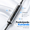 Woyax Mikrofonlu Kablolu Kulak İçi Type-C Kulaklık Mıknatıslı Güçlü Bass iPhone Android Telefon Tablet Laptop Uyumlu