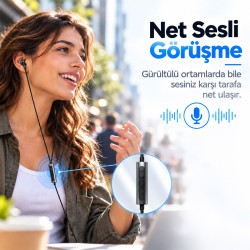 Woyax Mikrofonlu Kablolu Kulak İçi Type-C Kulaklık Mıknatıslı Güçlü Bass iPhone Android Telefon Tablet Laptop Uyumlu