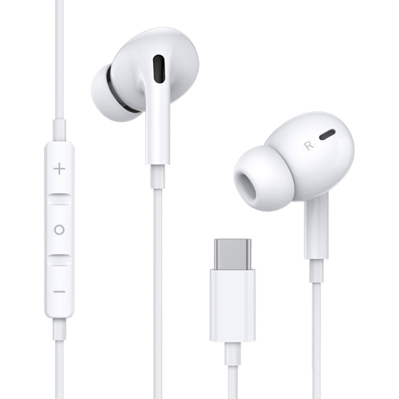 Woyax Mikrofonlu Kablolu Type-C Kulak İçi Kulaklık Silikonlu Güçlü Bass iPhone Android Telefon Tablet Laptop Uyumlu