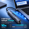 Woyax 7 in 1 Type-C USB Hub Çoklayıcı Dönüştürücü Converter 4K 30Hz HDMI 100W PD USB-A USB-C SD/TF Kart Okuyucu Ethernet