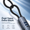 Woyax 7 in 1 Type-C USB Hub Çoklayıcı Dönüştürücü Converter 4K 30Hz HDMI 100W PD USB-A USB-C SD/TF Kart Okuyucu Ethernet