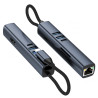 Woyax 7 in 1 Type-C USB Hub Çoklayıcı Dönüştürücü Converter 4K 30Hz HDMI 100W PD USB-A USB-C SD/TF Kart Okuyucu Ethernet