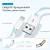 Deji iPhone Şarj ve Data Kablosu Örgülü Lightning Beyaz 1.2M