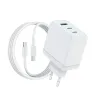 Woyax by Deji Oppo 65W 2x Type-C PD ve USB Yüksek Hızlı Şarj Aleti, 1.2m 100W-5A Type-C Şarj Kablosu