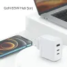 Woyax by Deji Asus 65W 2x Type-C PD ve USB Yüksek Hızlı Şarj Aleti, 1.2m 100W-5A Type-C Şarj Kablosu
