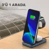 Woyax by Deji iPhone-Watch-Airpods ve Android Uyumlu Katlanabilir 15W Hızlı Wireless Kablosuz Şarj Standı