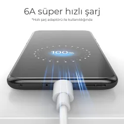 Woyax by Deji Samsung Xiaomi Uyumlu Type-C 67w Hızlı Şarj ve Data Kablosu 1.2m