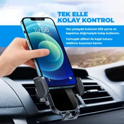 Woyax by Deji Kancalı Araç İçi Premium Telefon Tutucu - Araba Telefon Tutacağı Havalandırma İçin