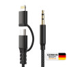 Woyax by Deji Type-C + Lightning to Aux 3.5mm Ses Kablosu Stereo Destekler 1.2M