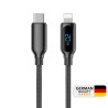 Woyax by Deji Dijital Göstergeli 1.2M PD 20W Type-C to Lightning Örgülü Hızlı Şarj ve Data Kablosu – Siyah