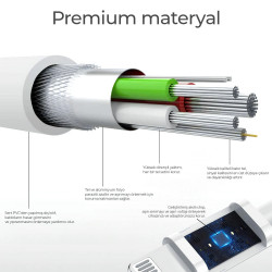 Woyax by Deji Type-C Şarj ve Data Kablosu Beyaz 1.2M