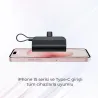 OUTLET Type-C Soketli Mini Powerbank 5000mAh 2 Type-C Port Dahili Kablolu Taşınabilir Şarj Cihazı Siyah