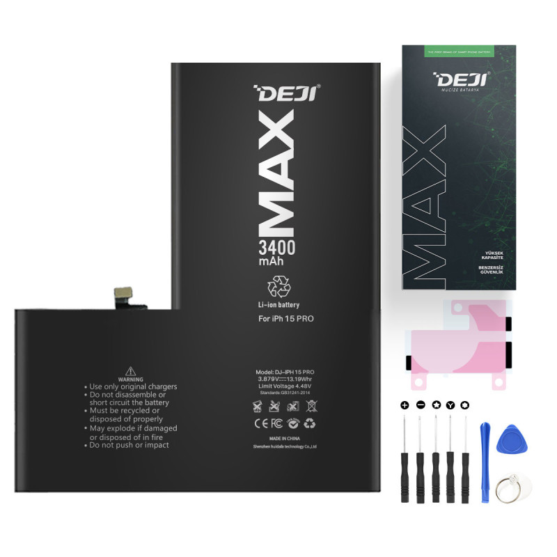 iPhone 15 Pro Mucize Batarya Deji 3400mAh - Yüksek Kapasite