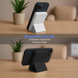 Woyax By Deji Magsafe Powerbank 10000mah Standlı Hızlı Taşınabilir Batarya iPhone 12 13 14 15 16 Android - Beyaz