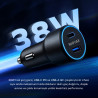 Woyax Araç Şarj Aleti Çakmaklık Type-C + USB Girişli Kablolu Set 38W