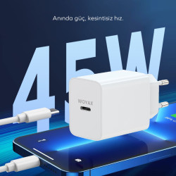 Woyax  PD Hızlı Şarj Adaptörü 45W Android / iPhone / Tablet