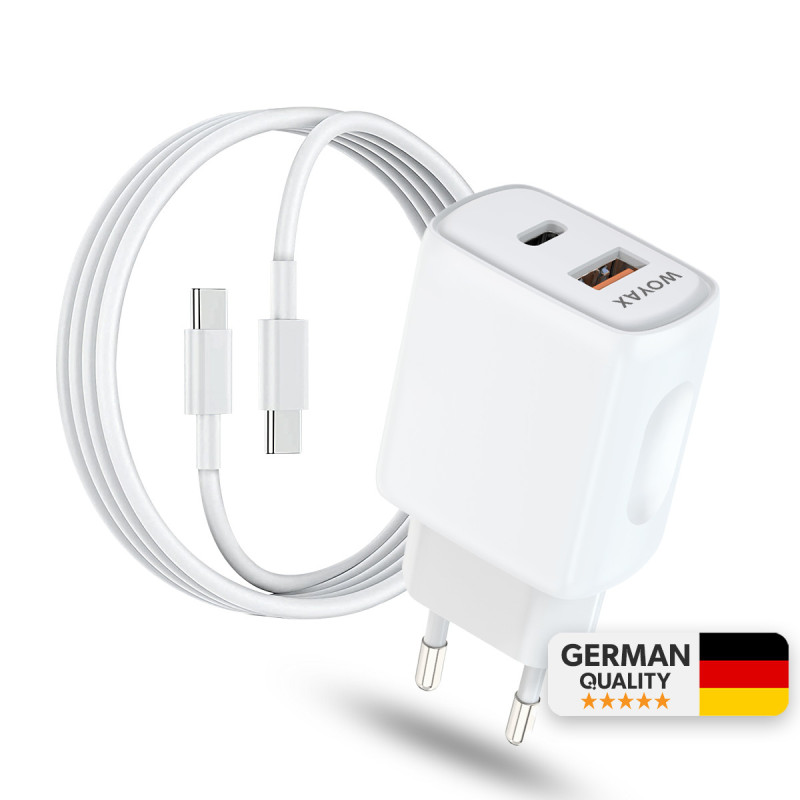 Woyax Hızlı Şarj Aleti 33W Type-C Kablo Beyaz Android / iPhone / Tablet