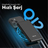 Woyax Magsafe Powerbank 5000 mAh QI2 Siyah Renk 20W Hızlı Taşınabilir Şarj Cihazı