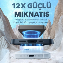 Woyax All In Magsafe Powerbank 10.000mAh 20W Hızlı Taşınabilir Şarj Cihazı Saat Kulaklık iPhone Android