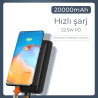 Woyax Powerbank 20000mah Hızlı 22.5w Taşınabilir Batarya Şarj Cihazı
