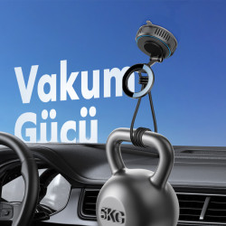 Woyax MagSafe Uyumlu 360° Mıknatıslı Ayarlanabilir Araç İçi Telefon Tutucu Kilitli Vakumlu Masa Dolap Cam