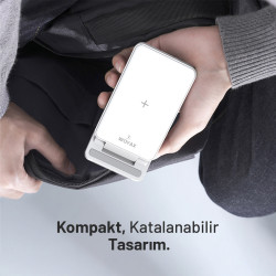 Woyax Wireless Kablosuz Şarj Standı Katlanabilir Huawei Watch iPhone Android Telefon Saat Kulaklık Uyumlu
