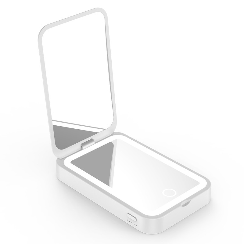 Woyax Ledli Makyaj Aynalı Powerbank 3000mAh Taşınabilir Şarj Cihazı Beyaz iPhone Samsung Xiaomi