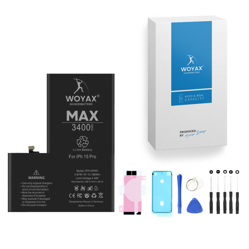 Woyax iPhone 15 Pro Uyumlu Premium Batarya 3400 Mah Yüksek Kapasite