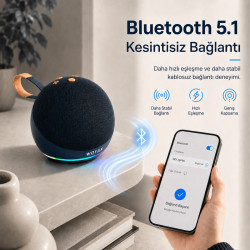 Taşınabilir Bluetooth Hoparlör, 15W Kablosuz Küre Speaker, Ses Bombası USB, TWS, 15W Güçlü Ses Bass Küçük Büyük Boy