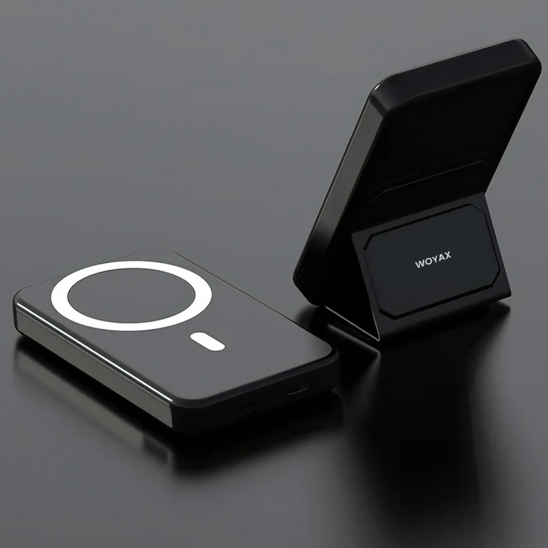 Woyax By Deji Magsafe Powerbank 10000mah Standlı Hızlı Taşınabilir Batarya iPhone 12 13 14 15 16 17 Android - Siyah