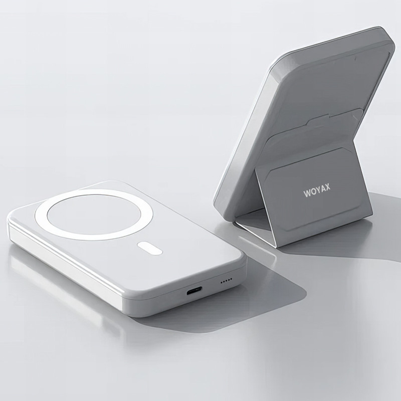 Woyax By Deji Magsafe Powerbank 10000mah Standlı Hızlı Taşınabilir Batarya iPhone 12 13 14 15 16 17 Android - Beyaz