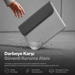 Woyax CleanFit 13-14 İnç Slikon Süet Laptop Çantası MacBook Kılıfı iPad Tablet Su Geçirmez El Çantası