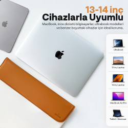 Woyax CleanFit 13-14 İnç Slikon Süet Laptop Çantası MacBook Kılıfı iPad Tablet Su Geçirmez El Çantası