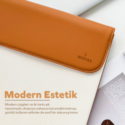 Woyax CleanFit 13-14 İnç Slikon Süet Laptop Çantası MacBook Kılıfı iPad Tablet Su Geçirmez El Çantası