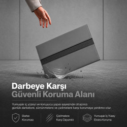 Woyax S-Touch 13-14 İnç NFC Özellikli Slikon Süet Laptop Çantası MacBook Kılıfı iPad Tablet Su Geçirmez El Çantası