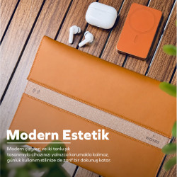 Woyax S-Touch 13-14 İnç NFC Özellikli Slikon Süet Laptop Çantası MacBook Kılıfı iPad Tablet Su Geçirmez El Çantası
