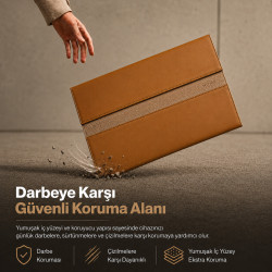 Woyax S-Touch 13-14 İnç NFC Özellikli Slikon Süet Laptop Çantası MacBook Kılıfı iPad Tablet Su Geçirmez El Çantası