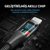 Woyax iPhone Şarj ve Data Kablosu Örgülü Lightning Siyah 1.2M