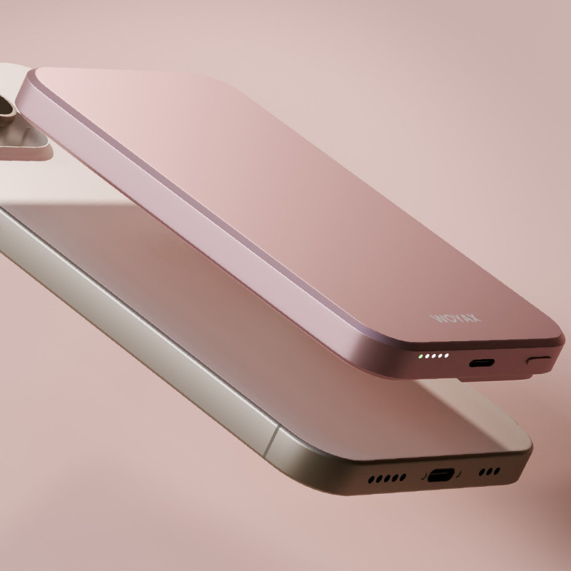 Woyax By Deji Magsafe Powerbank 5000 Mah 20w Hızlı Taşınabilir Batarya iPhone 12 13 14 15 16 17 Pro Max Mini - Pembe