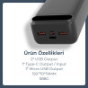 Woyax Powerbank 30000mah Hızlı 22.5w Taşınabilir Batarya Şarj Cihazı