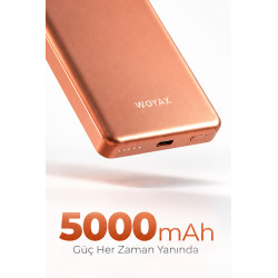 Woyax Magsafe Powerbank 5000mAh Slim Hızlı Taşınabilir Batarya iPhone 11 12 13 14 15 16 17 Pro Max Samsung