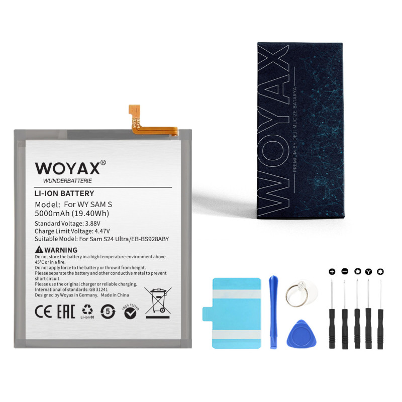 Woyax Samsung Galaxy S24 Ultra Cep Telefonu Uyumlu Premium Batarya