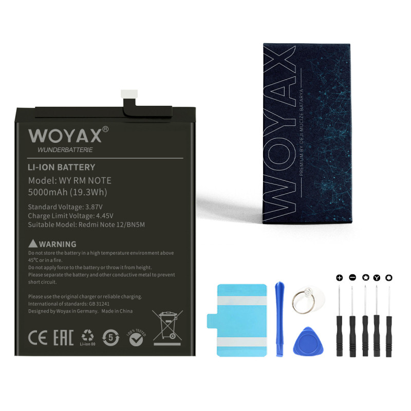 Woyax By Deji Redmi Note 12 Cep Telefonu Uyumlu Premium Batarya